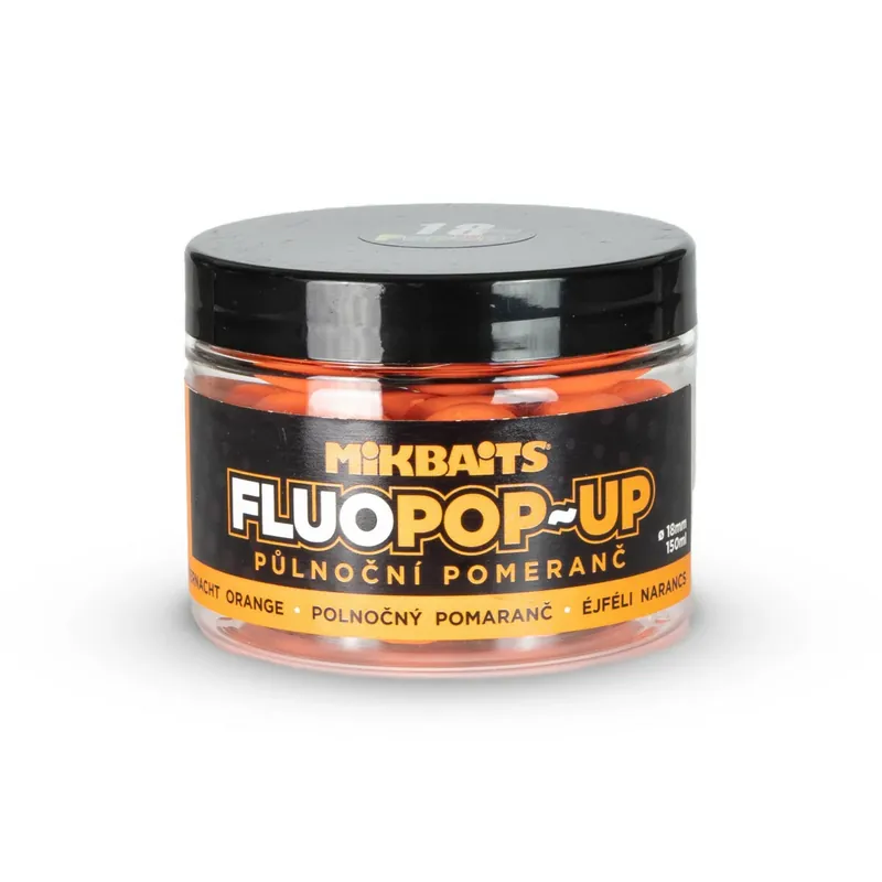 MIKBAITS Plovoucí fluo boilie 150ml - Půlnoční pomeranč 18mm Ověřený