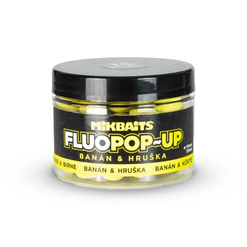 Kup Teď MIKBAITS Plovoucí fluo boilie 150ml - Banán Hruška 14mm
