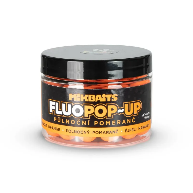 Cenově Výhodný MIKBAITS Plovoucí fluo boilie 150ml - Půlnoční pomeranč 14mm