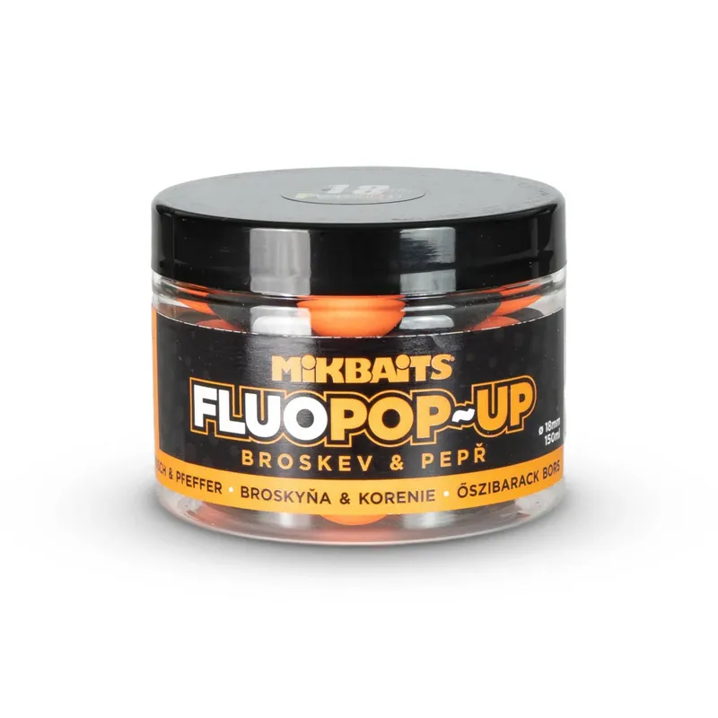 Akční Nabídka MIKBAITS Plovoucí fluo boilie 150ml - Broskev Pepř 18mm