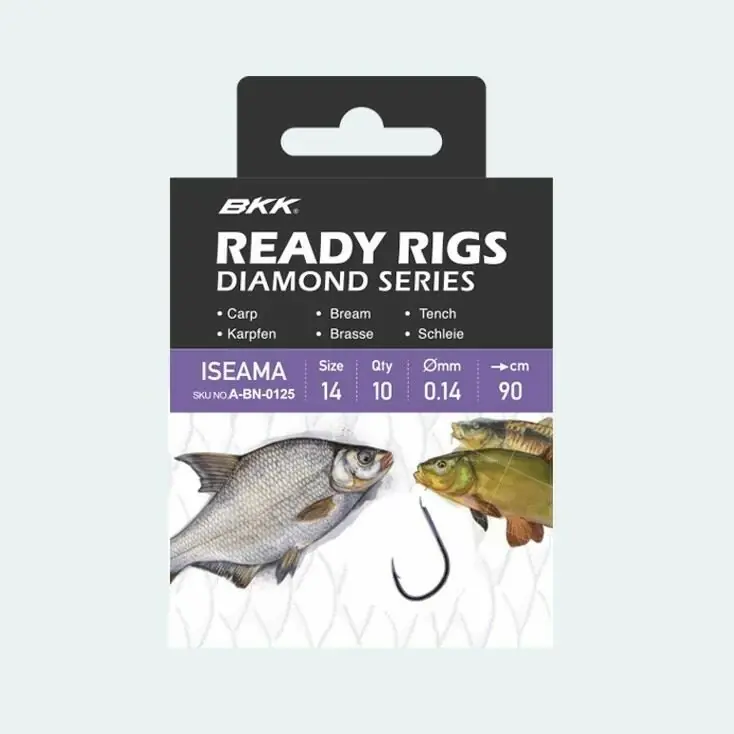 Must-Have BKK Návazec Ready Rig Diamond Iseama GD Velikost 8 0,18mm 70cm 10ks
