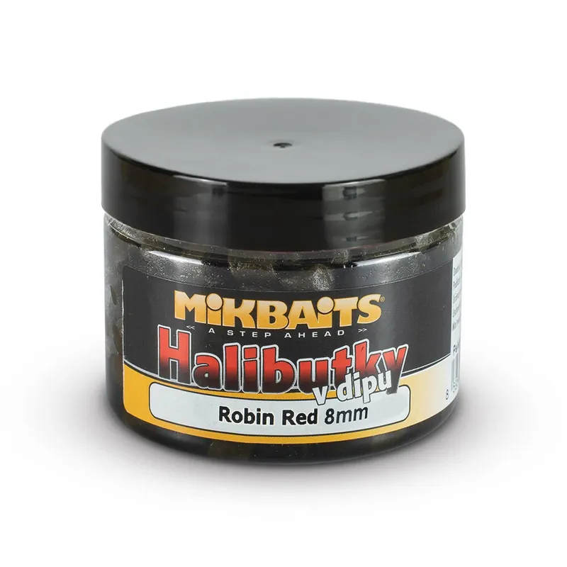 Nejprodávanější MIKBAITS Halibutky v dipu 150ml - Robin Red 8mm