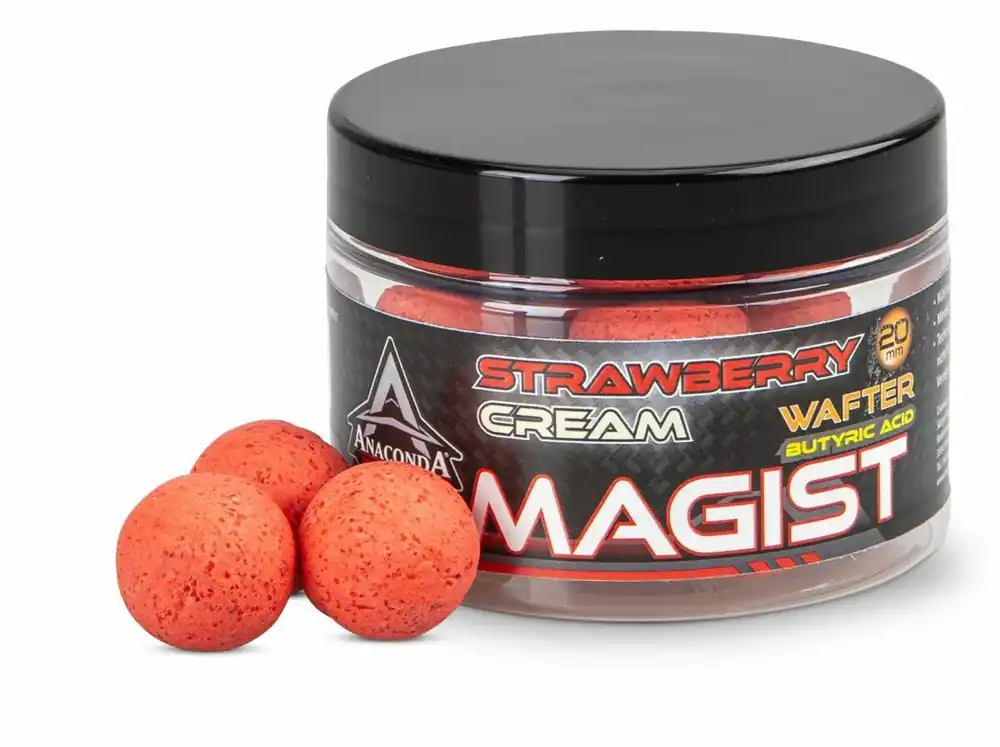 Top Prodej SAENGER Anaconda Vyvážené boilie Wafter Magist Strawberry Cream 20 mm/70 g