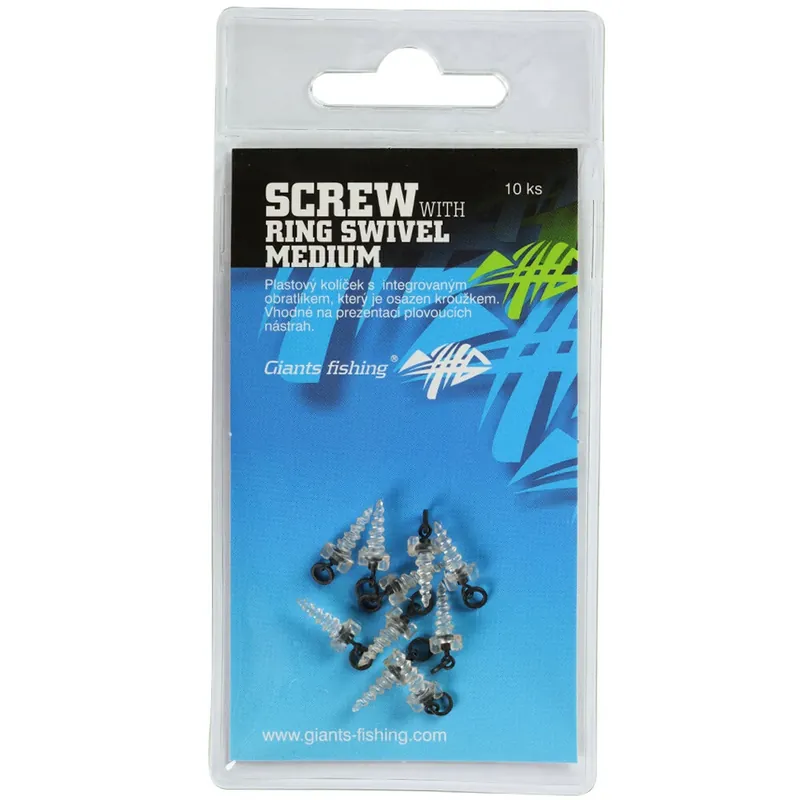 Giants fishing Kolíček s obratlíkem a kroužkem Screw with Ring Swivel Horká Nabídka