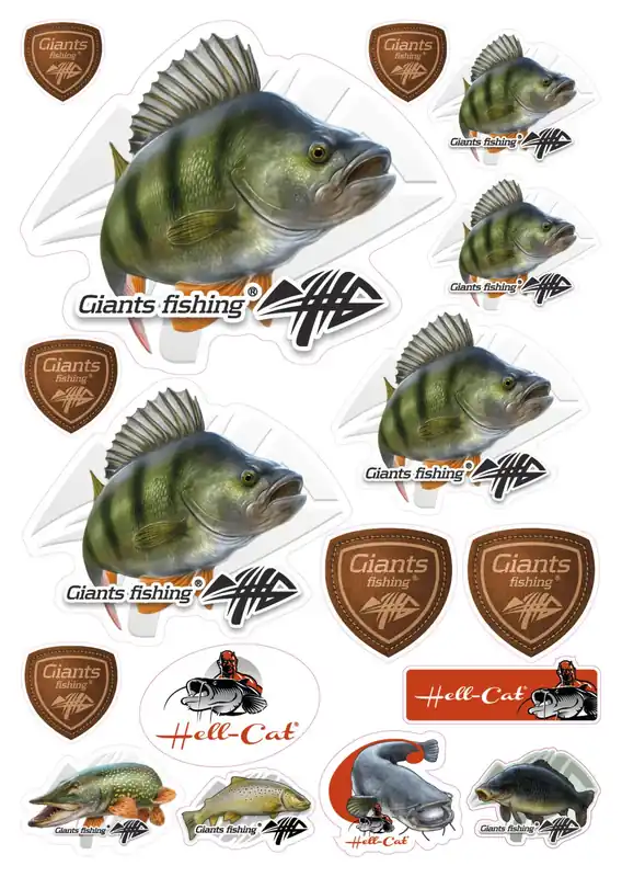 Mix nálepek Giants Fishing Okoun ( 17ks ) Sezónní Sleva