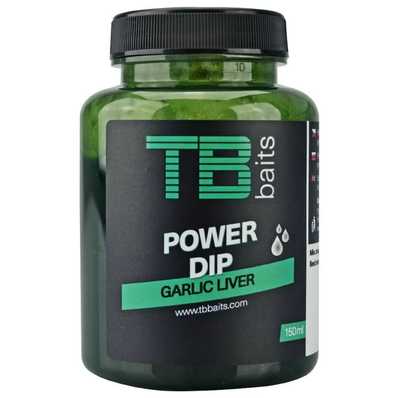 Top Prodej TB Baits Power Dip Garlic Liver 150 ml VÝPRODEJ