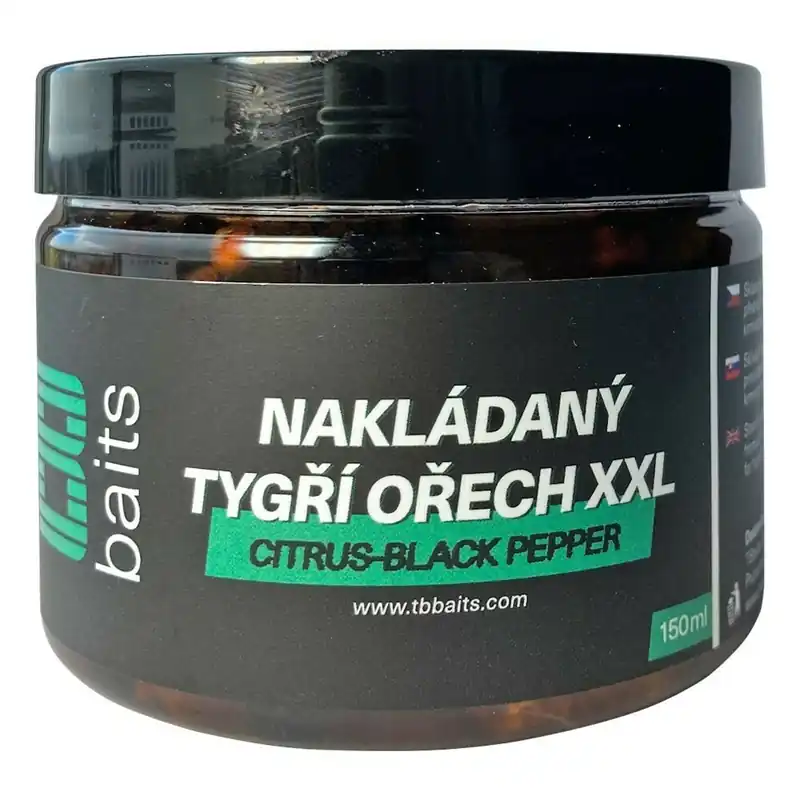Bezpečná Platba TB Baits Nakládaný Tygří Ořech XXL 150 ml - Citrus - Black pepper