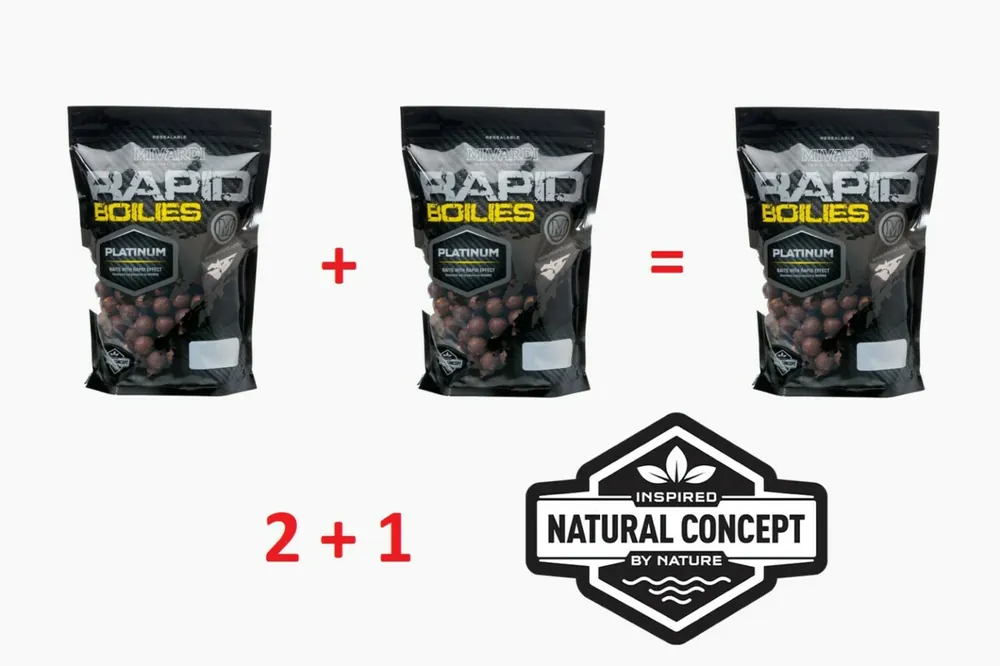 MIVARDI Akce 2+1 Rapid Boilies Platinum - Sea (250g 16mm) Nová Kolekce