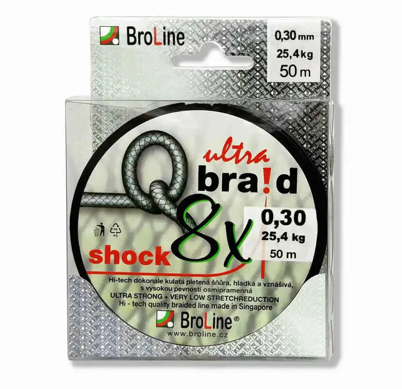 Broline Návazcová šňůrka Q braid 8x SHOCK 50m Omezená Nabídka