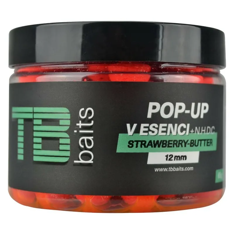 TB Baits Plovoucí Boilie Pop-Up Strawberry Butter + NHDC 65 g Expresní Doručení