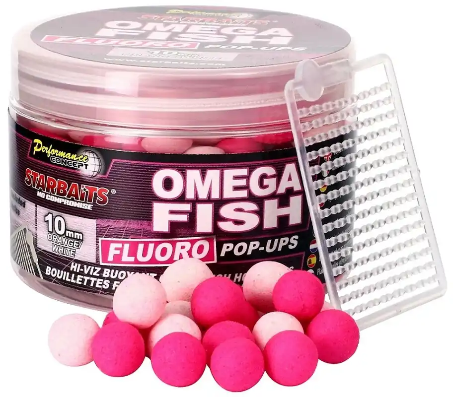 STARBAITS Boilie FLUO plovoucí Omega Fish 80g Výhodná Nabídka