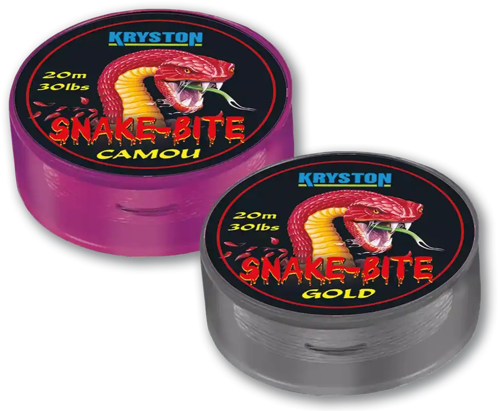 Kryston potahované šňůrky - Snake Bite Gold hnědý 30lb 20m Omezená Nabídka
