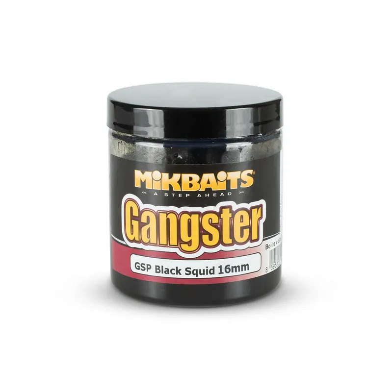 Časově Omezené MIKBAITS Gangster boilie v dipu 250ml - GSP Black Squid 16mm