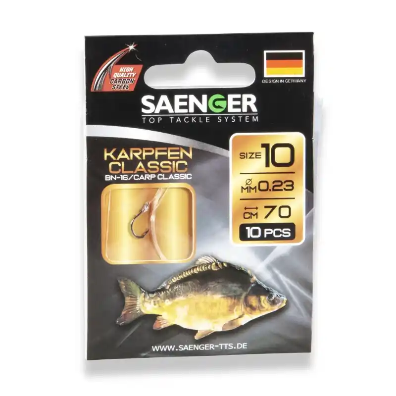 Finální Výprodej Saenger Návazec na kapry Karpfen Classic vel. 8, 10 ks/bal