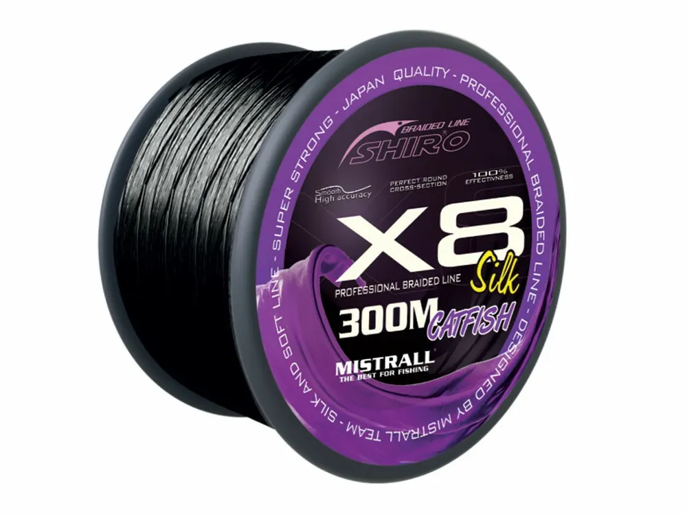 Mistrall Šňůra Shiro Catfish X8 Black 300 m 0,70 mm Nízká Cena