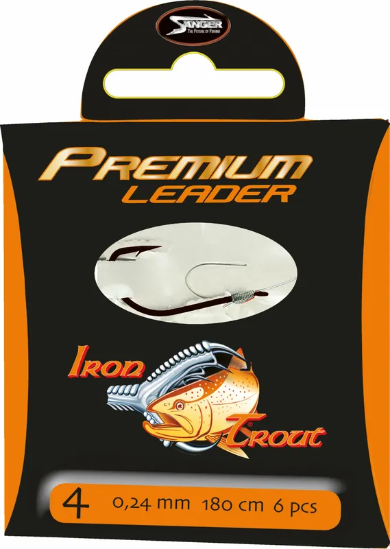 SAENGER IRON TROUT návazec premium leader, 220 cm, vlasec 0,18 mm, háček č. 10, 10 ks/bal Kup Teď