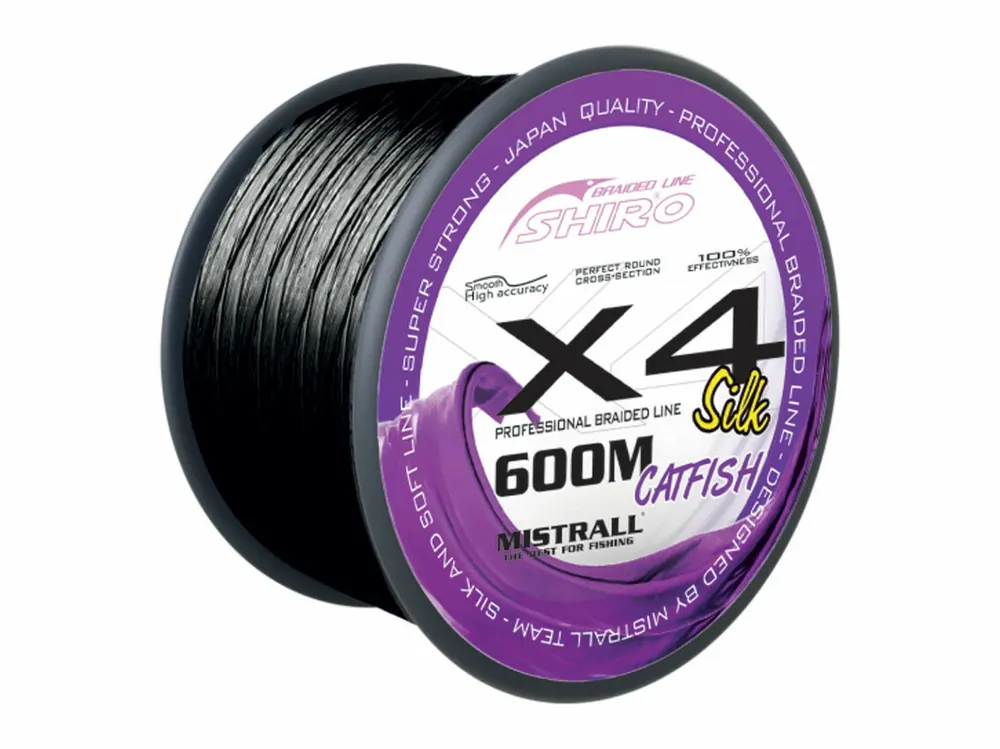 Mistrall šňůra X4 Black catfish 600 m, průměr 0,40 mm Originální