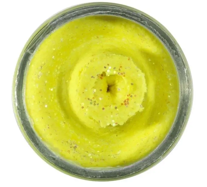 Must-Have Berkley Powerbait Natural Glitter Trout Dough Garlic Sunshine Yellow
