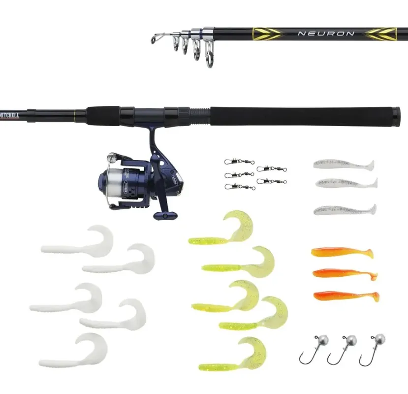 Mitchell Neuron SW Spin Combo 180 Teleskoprute 5-15g + Rolle 2000 + Köder Sleva