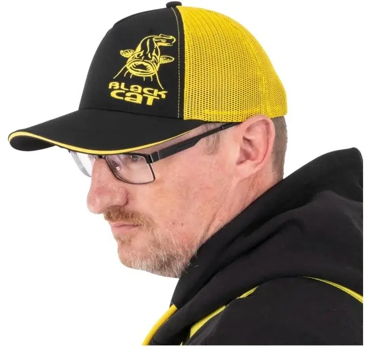 Black Cat Black and Yellow Trucker Cap Pouze Dnes