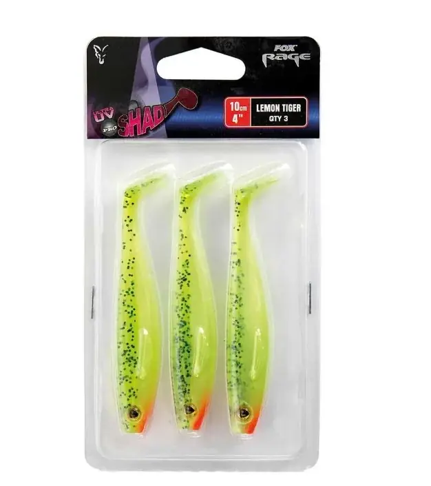 Fox Rage Pro Shad 10cm UV Lemon Tiger Odeslání Ihned