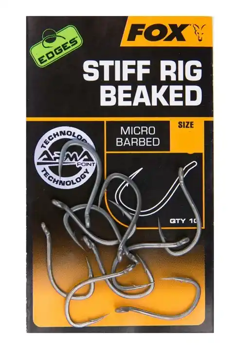 Autentický Fox Edges Armapoint Stiff Rig Beaked Size 4 10 Stück