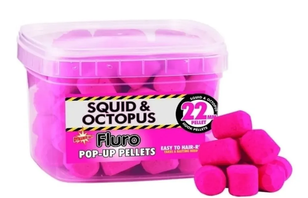 Výprodej Dynamite Fluro Squid Octopus Pop up Pellet 22mm 160g
