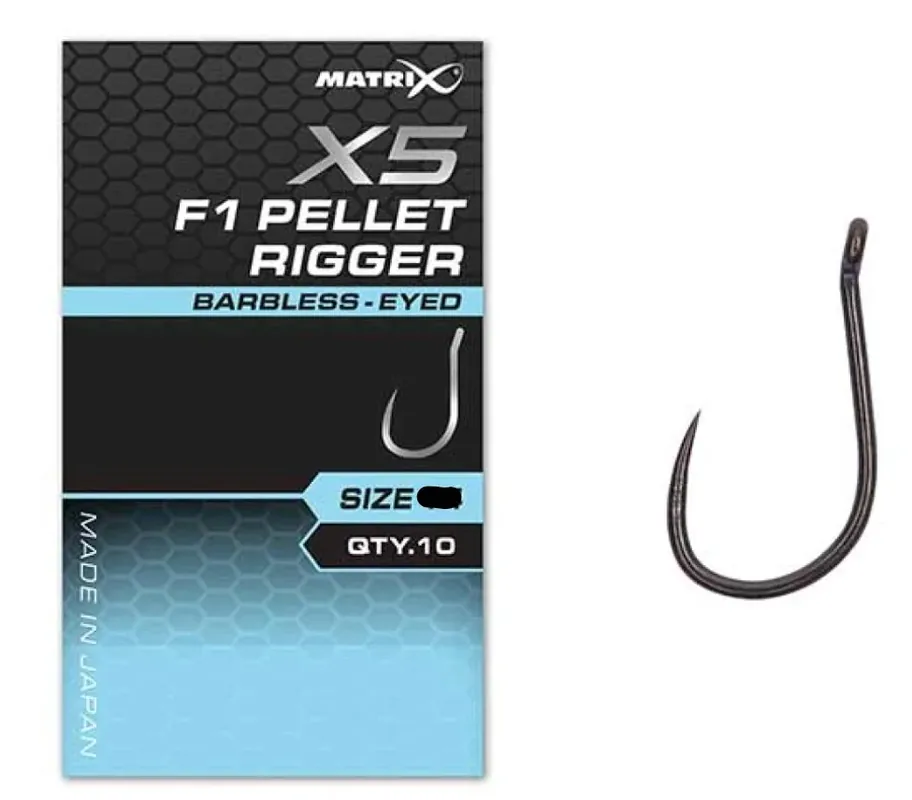 Fox Matrix X5 F1 Pellet Rigger Size 12 Barbless Eyed 10 Stück Bezpečná Platba