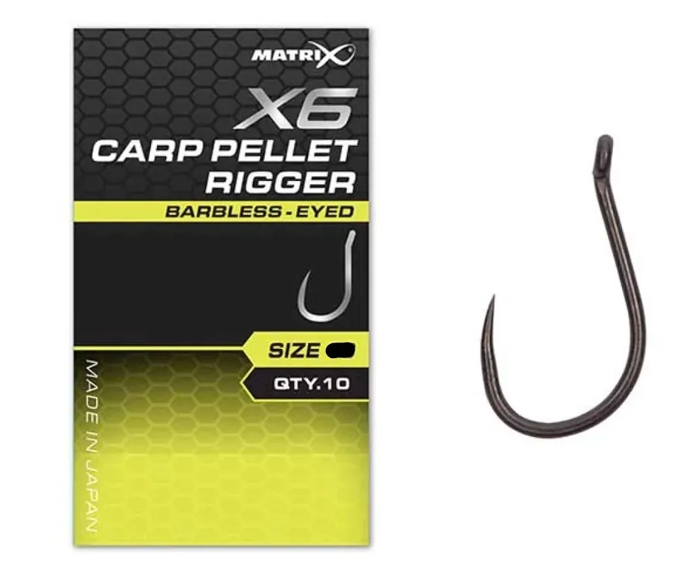 Vrácení Zdarma Fox Matrix X6 Carp Pellet Rigger Size 10 Barbless Eyed 10 Stück