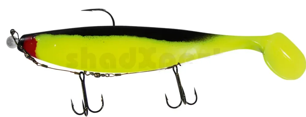 Relax Xtra-Soft 23cm Fluogelb / Schwarz montiert 12/0 20g mit Beihänger Nejlepší Cena