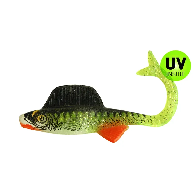 SX Supernatural Shad Grub 3,5cm (1") grün(chartreuse)Glitter Zander Bauch weiß 3 Stück Nejlepší Volba