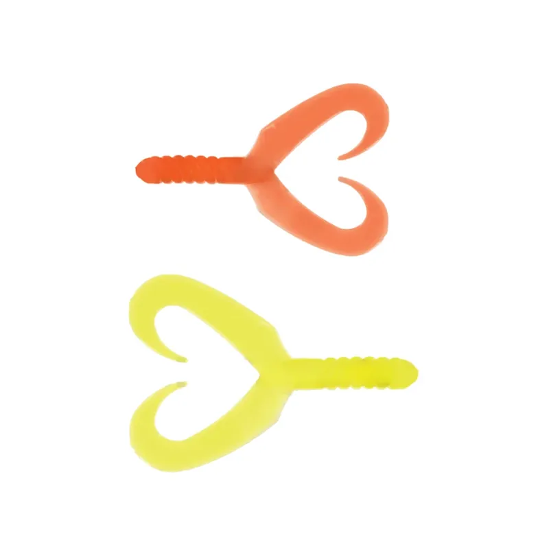 Relax Twin Tail Grub 7cm (2,75") orange gelb 5 Stück Omezená Nabídka
