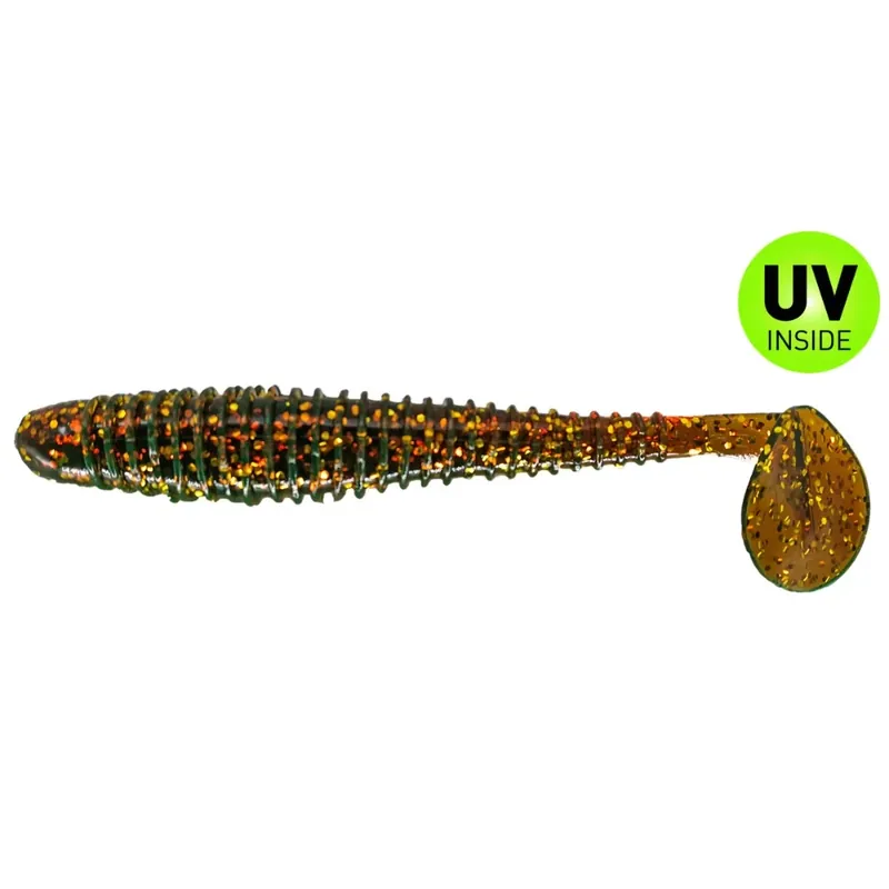 Výprodej Relax Texas Shad 13 cm (5") Motoroil Gold Glitter 2 Stück