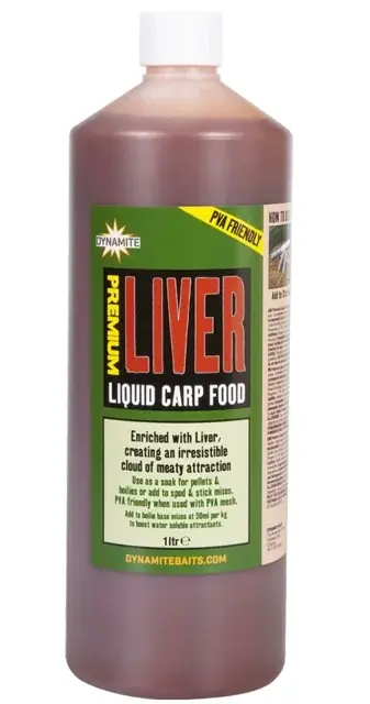 Dynamite Baits Premium Liquid Carp Food Liver 1000ml Hit Sezóny