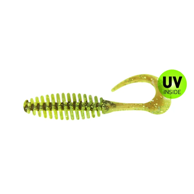 Pouze Dnes Relax Turbotwister 5" (12cm) grün (chartreuse)-glitter / motoroil glitter 2 Stück