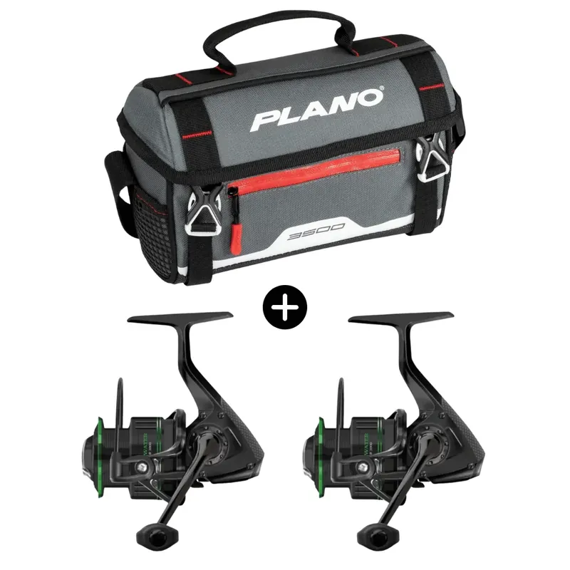 Komplett-Set Rollen und Tasche 2x Cormoran Cross Water 2000 + Plano Tasche 3600 Cenová Bomba