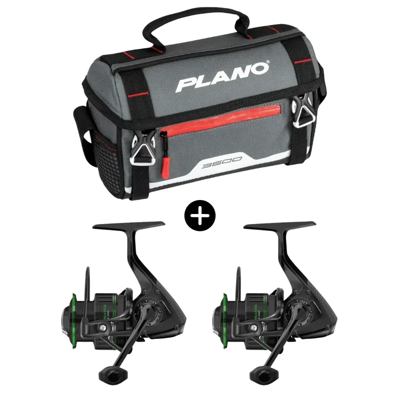 Komplett-Set Rollen und Tasche 2x Cormoran Cross Water 3000 + Plano Tasche 3600 Pouze Dnes