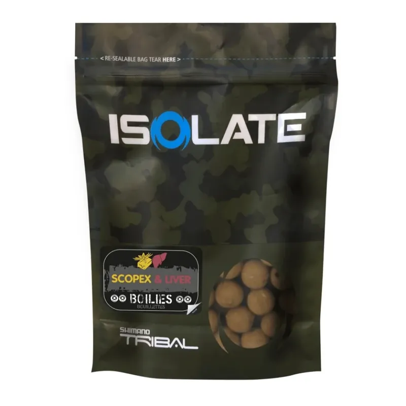 Levný Shimano Tribal Isolate Boilie Scopex Liver 15mm 1kg