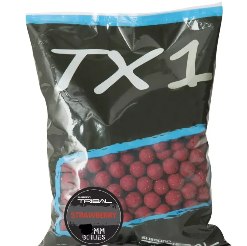 Shimano Tribal TX1 Boilies Strawberry 20mm 5kg Speciální Cena