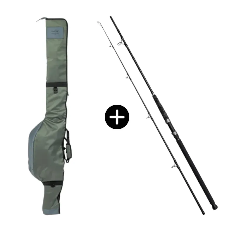 Horká Nabídka Wels Set Rute und Futteral DAM Madcat Black Heavy Duty 300cm 200-300g + Uni Cat Single Rod Sleeve 10ft