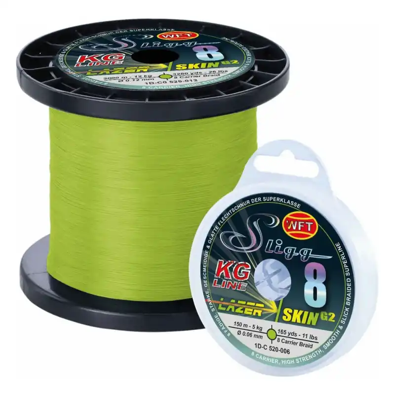 WFT Sligg 8 Lazer Skin G2 0,14 mm 300 m 14 kg Chartreuse Aktuální