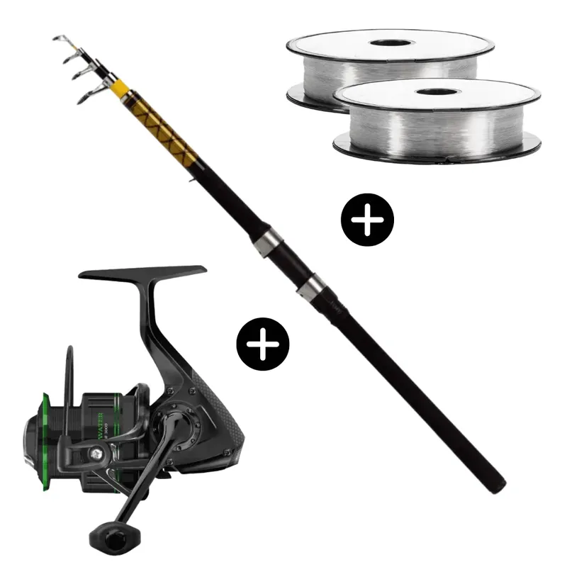 Allround Set WFT Never Crack Tele Universal 210cm 30-60g + Cormoran Cross Water 3000 + Go Fish Mono Karpfen Raubfisch Grundfischen Spinnfischen Posenangeln Koupit Online