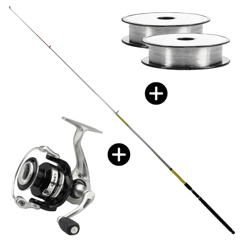 Časově Omezené Meeres Set WFT Quality Island Mutant Tele 240cm 100-200g + DAM Quick 1 5000 + Go Fish Mono Norwegen Pilken Deadbait Raubfisch