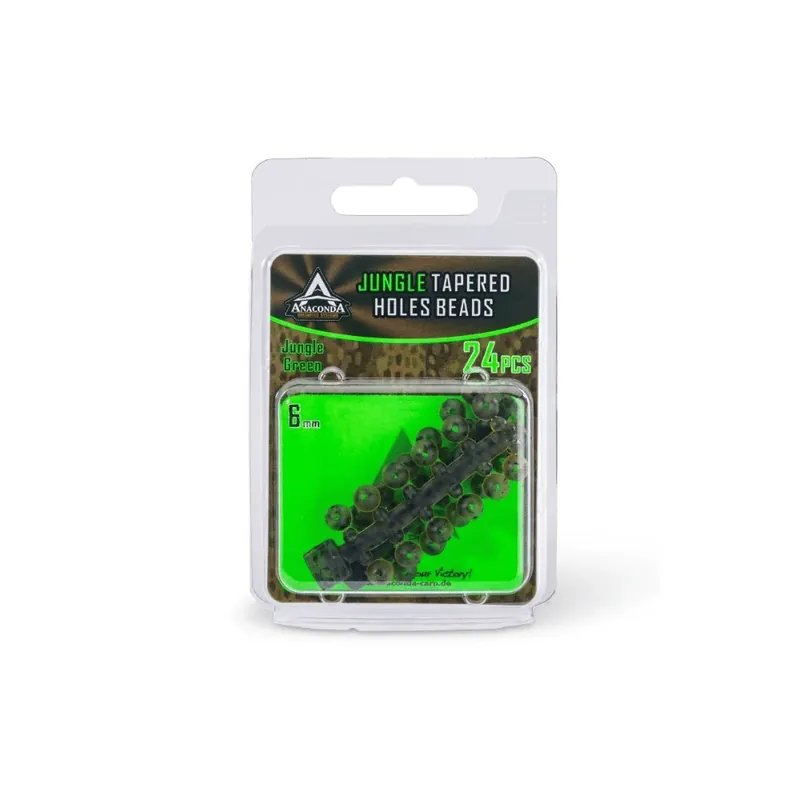Odeslání Ihned Anaconda Jungle Green Tapered Holes Beads 6mm 24 Stück
