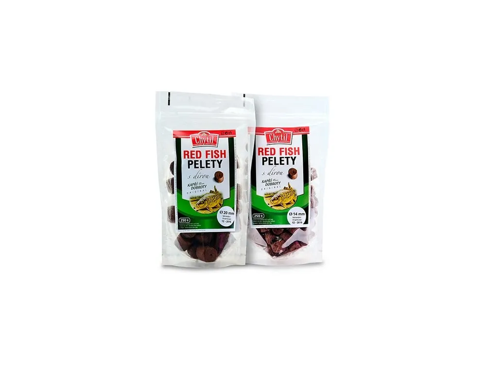 Nízká Cena Red Fish pelety s dírou 250 g
