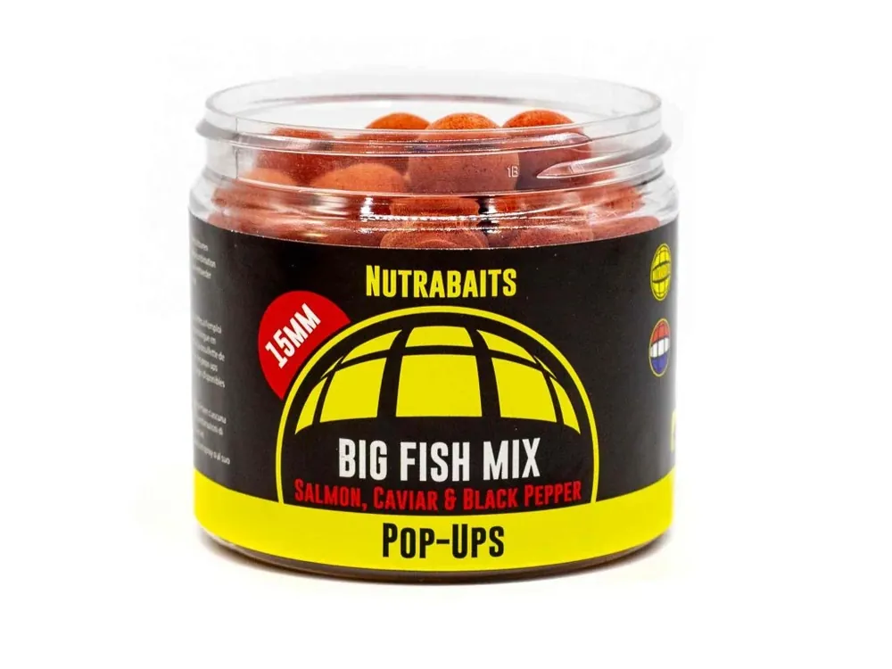 Nutrabaits Pop Up Big Fish Mix Losos Kaviár a Černý Pepř Cenově Výhodný
