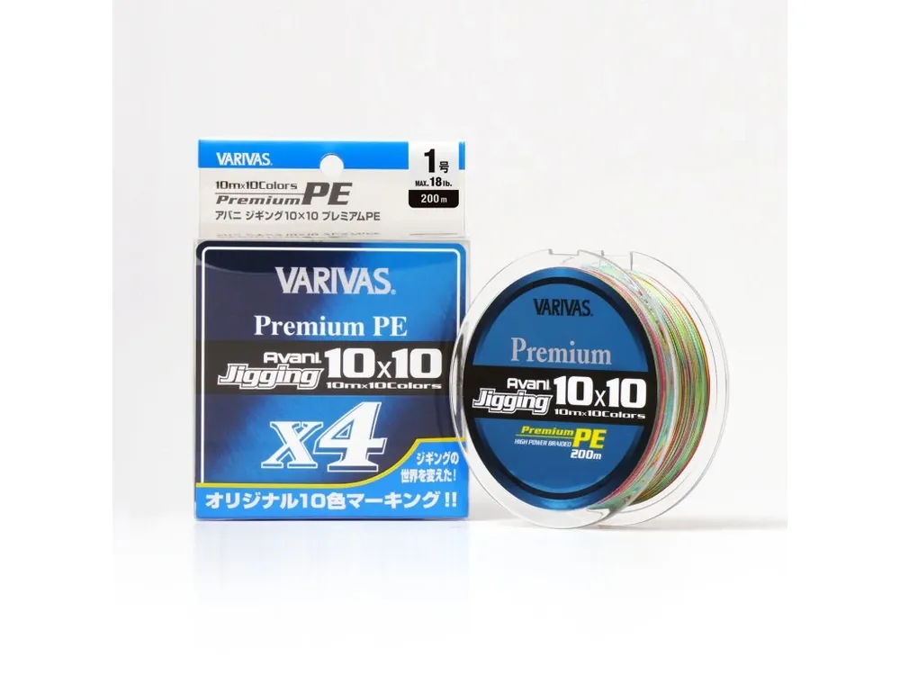 Šňůra VARIVAS Avani Jigging 10x10 Premium PE X4 3,0 200m 0,285mm 19,5kg Finální Výprodej