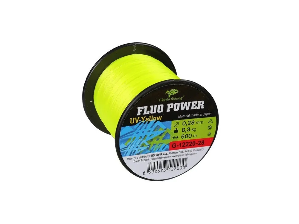 Zlevněný Giants fishing Vlasec Fluo Power UV-Yellow 600m
