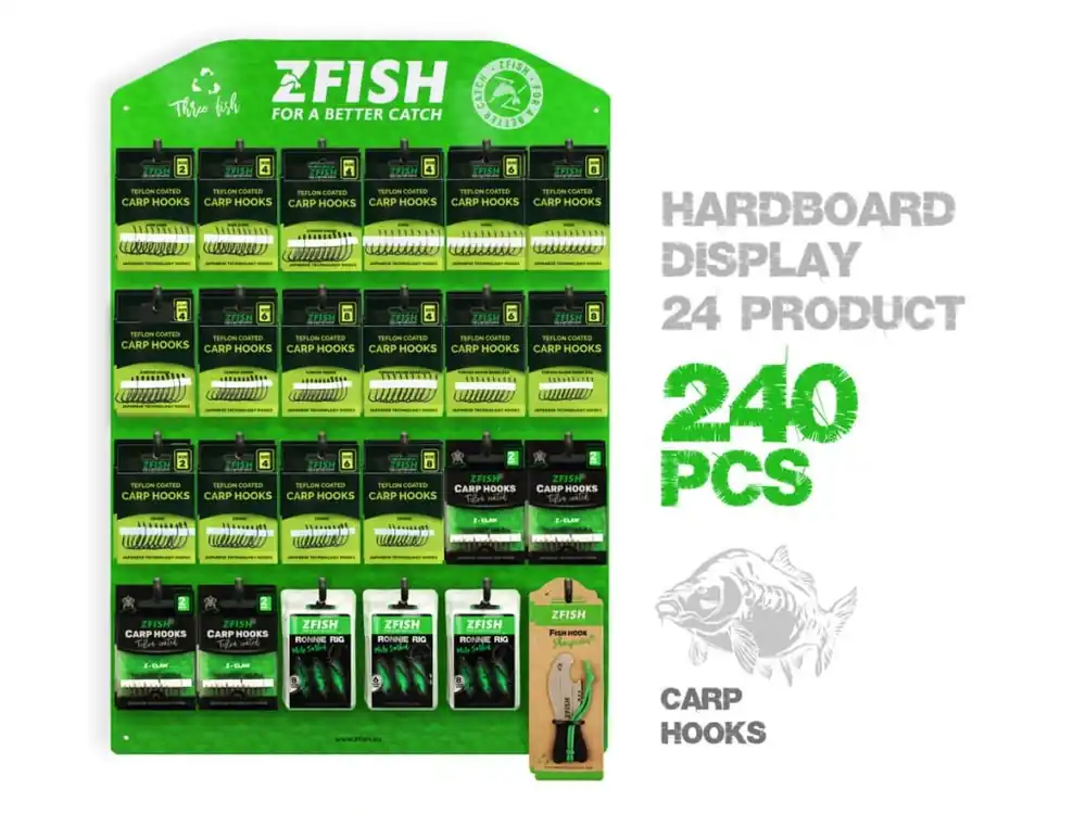 Cenově Výhodný ZFISH Akční Set Kaprových Háčků + Prodejní Tablo Zdarma!