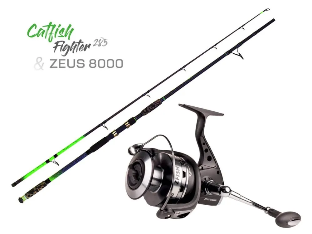 Koupit Online ZFISH Combo Prut Catfish Fighter 2,85m/100-300g + Naviják Zeus ZX 8000